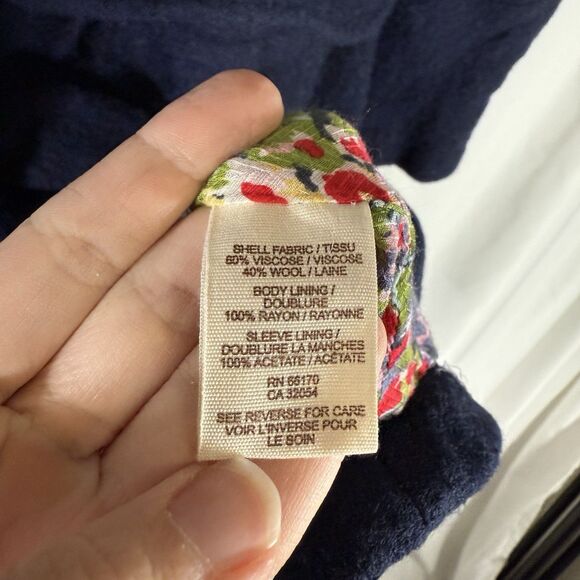 Free People Wool Blend Jacket Women's Medium Blue Button Up Pockets - Picture 7 of 11